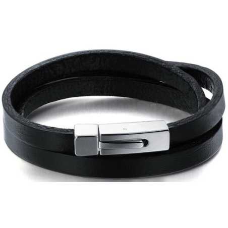 Trojitý hladký kožený náramek Leather Troli