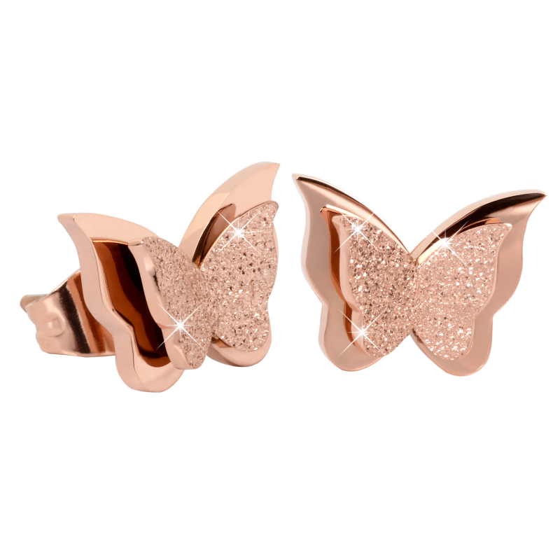 Drobné motýlí náušnice Metal Butterfly KES-048-ROSEGOLD Troli Drobné motýlí náušnice Metal Butterfly KES-048-ROSEGOLD Troli