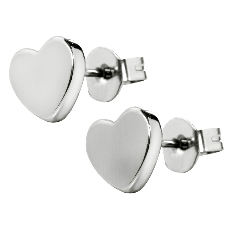 Drobné srdíčkové náušnice z oceli KES-026 Troli Drobné srdíčkové náušnice z oceli KES-026 Troli