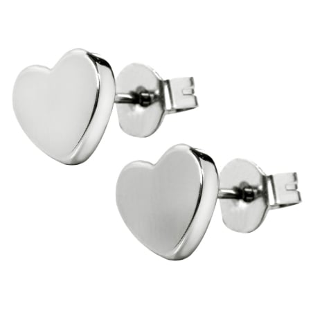 Drobné srdíčkové náušnice z oceli KES-026 Troli