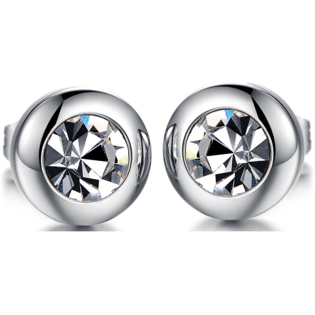 Drobné náušnice s čirým krystalem KES-046 Troli