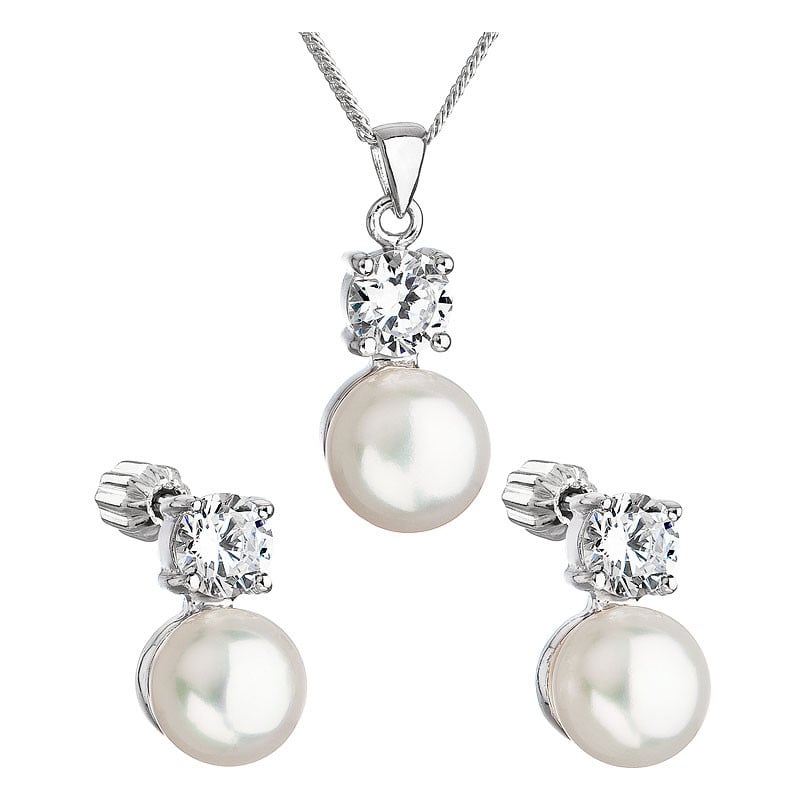 Perličková sada se zirkony Pavona 29002.1 AAA bílá (náušnice, řetízek, přívěsek) Evolution Group