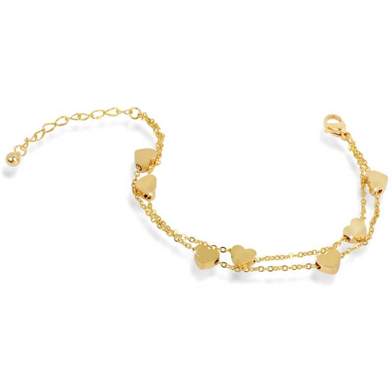 Srdíčkový náramek z pozlacené oceli Troli Srdíčkový náramek z pozlacené oceli Troli