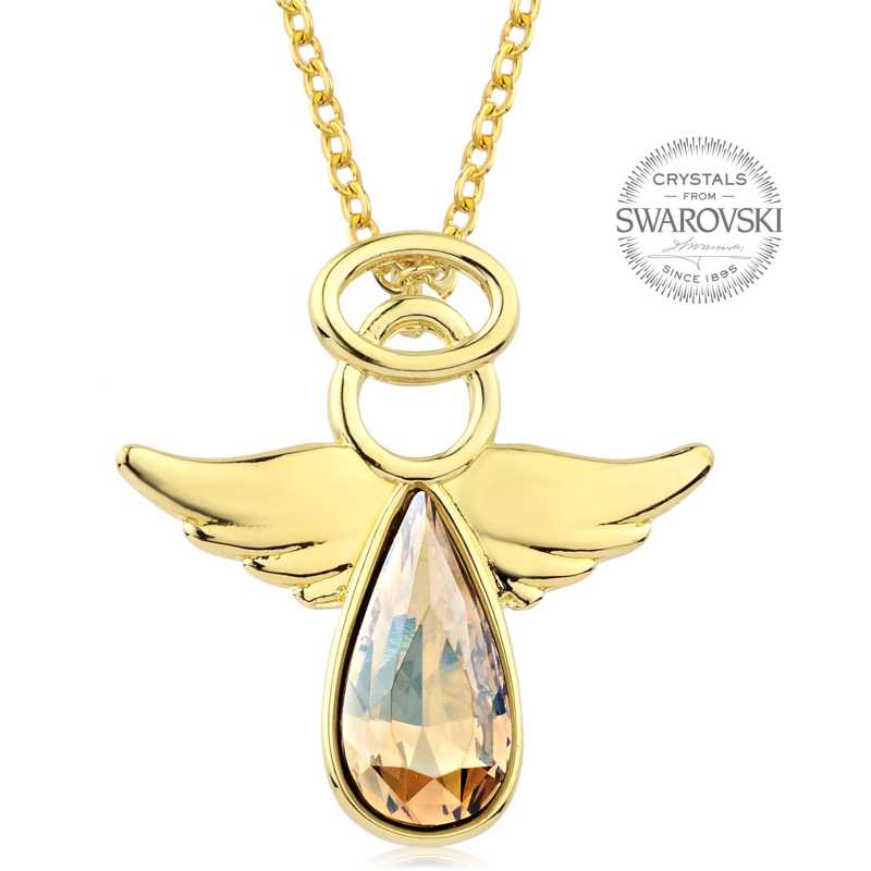 Pozlacený náhrdelník s třpytivým krystalem Angel Rafael Levien Pozlacený náhrdelník s třpytivým krystalem Angel Rafael Levien