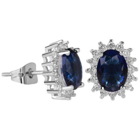 Třpytivé náušnice s modrými krystaly Troli