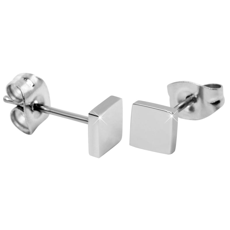 Čtvercové náušnice z oceli Troli Čtvercové náušnice z oceli Troli