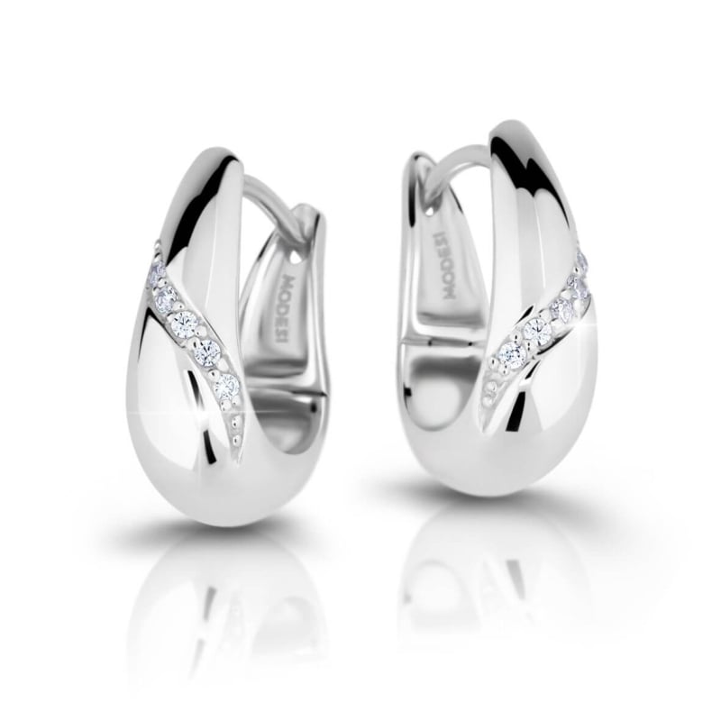 Nepřehlédnutelné náušnice se zirkony M26018 Modesi