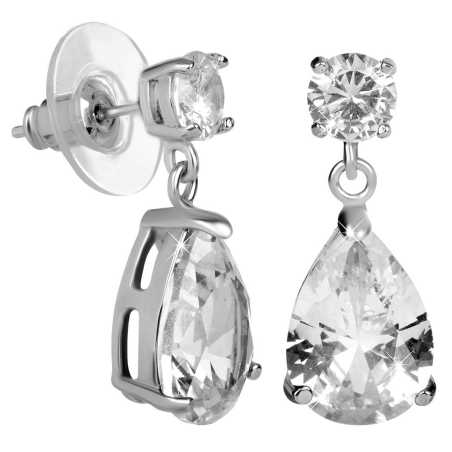 Jiskřivé náušnice s čirými krystaly Troli