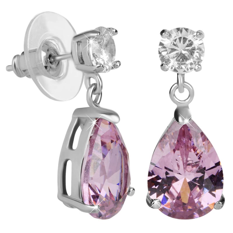 Jiskřivé náušnice s růžovými krystaly Troli Jiskřivé náušnice s růžovými krystaly Troli