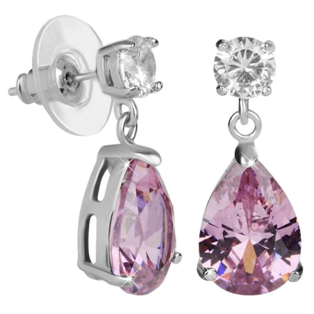 Jiskřivé náušnice s růžovými krystaly Troli