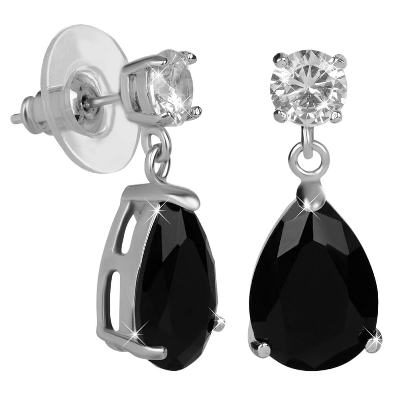 Jiskřivé náušnice s černými krystaly Troli Jiskřivé náušnice s černými krystaly Troli