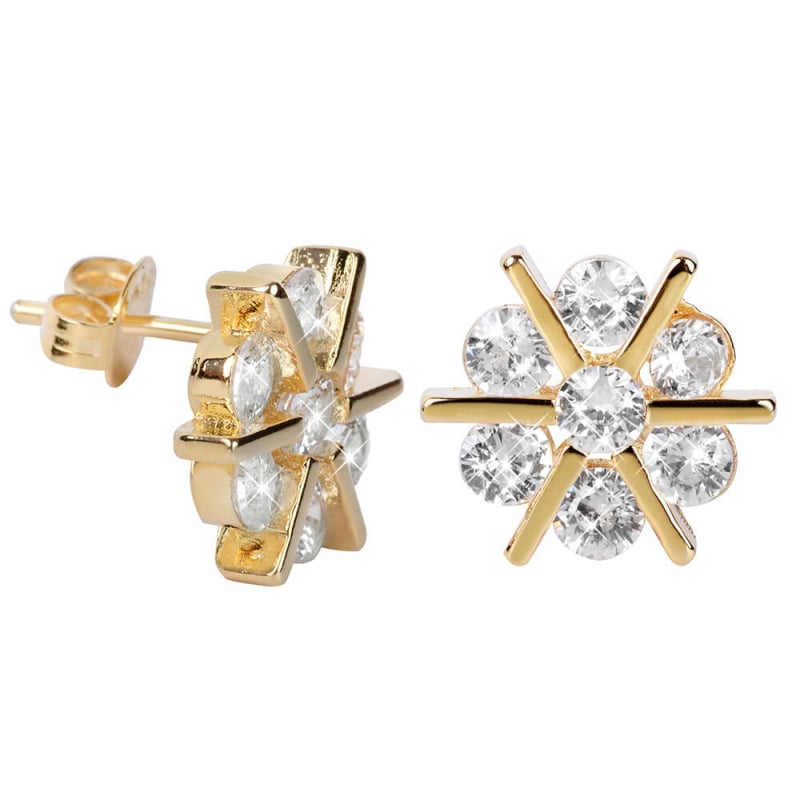 Pozlacené jiskřivé náušnice Troli