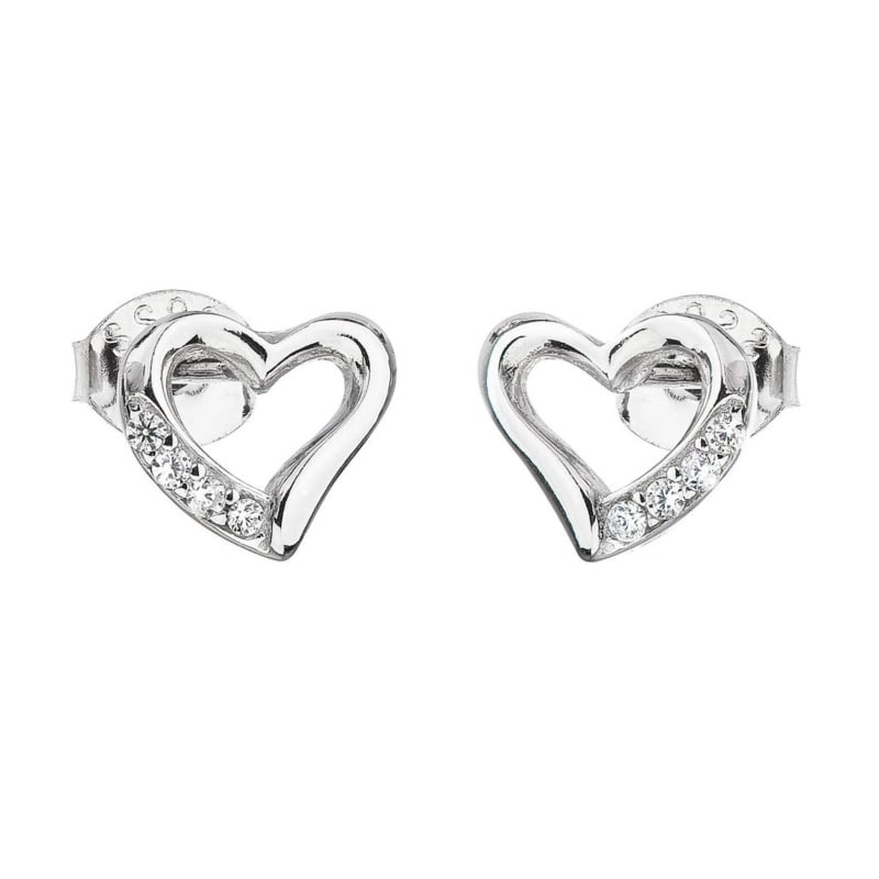 Stříbrné náušnice se zirkonem Srdce 11071.1 Evolution Group Stříbrné náušnice se zirkonem Srdce 11071.1 Evolution Group