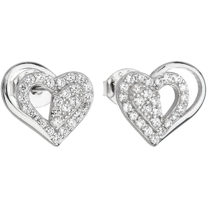 Stříbrné náušnice se zirkonem bílé srdce 11115.1 Evolution Group Stříbrné náušnice se zirkonem bílé srdce 11115.1 Evolution Group