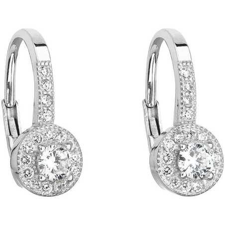 Stříbrné náušnice s čirými zirkony 11198.1 Evolution Group