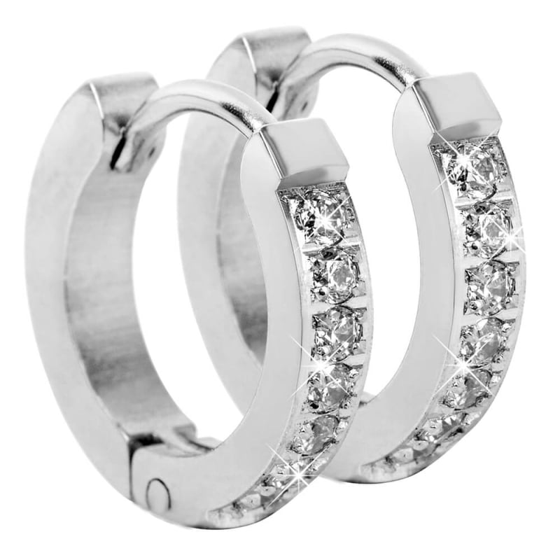 Ocelové náušnice s krystaly Troli Ocelové náušnice s krystaly Troli