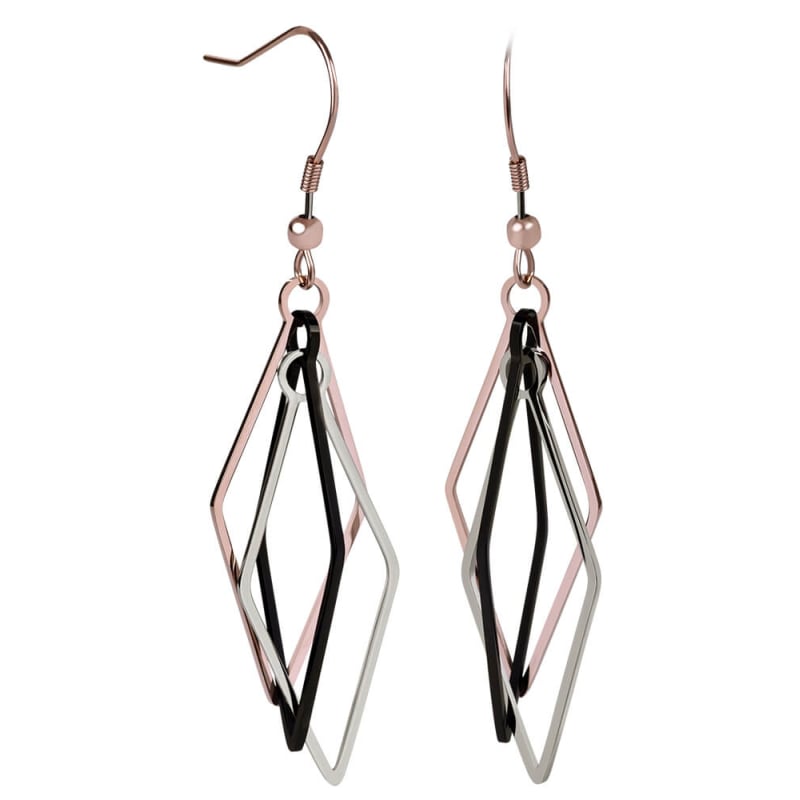 Tříbarevné ocelové náušnice Troli Tříbarevné ocelové náušnice Troli