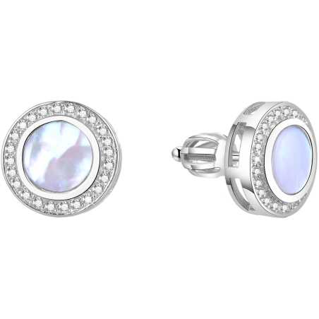 Stříbrné třpytivé náušnice s perletí TAGUP1469S Beneto