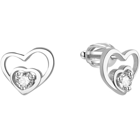 Stříbrné srdíčkové náušnice AGUP1472S Beneto