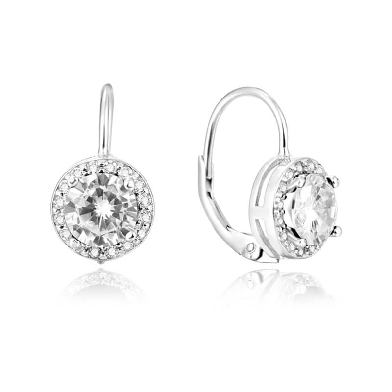 Stříbrné třpytivé náušnice AGUC901 Beneto Stříbrné třpytivé náušnice AGUC901 Beneto