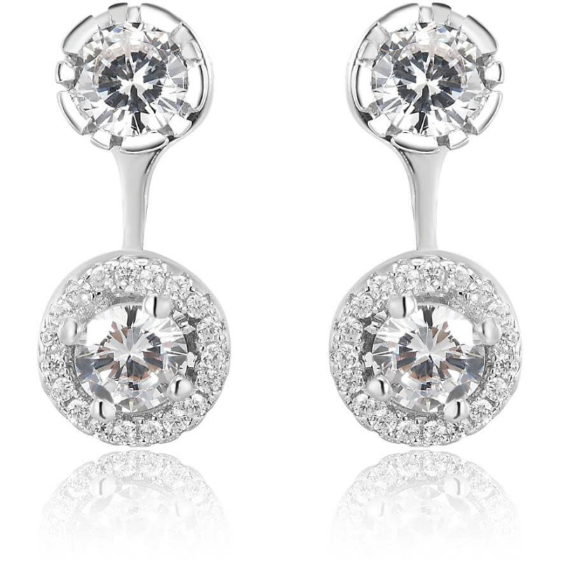 Luxusní stříbrné náušnice 2v1 s krystaly AGUP1172 Beneto Luxusní stříbrné náušnice 2v1 s krystaly AGUP1172 Beneto