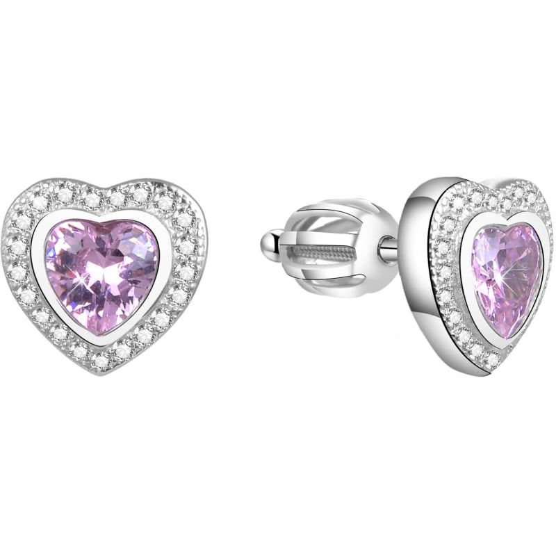 Třpytivé srdíčkové náušnice AGUP1500S Beneto Třpytivé srdíčkové náušnice AGUP1500S Beneto