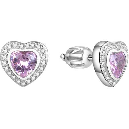 Třpytivé srdíčkové náušnice AGUP1500S Beneto
