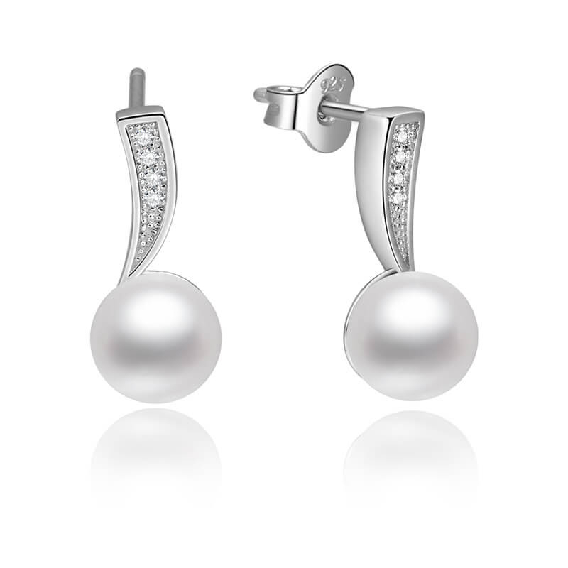 Stříbrné náušnice s pravými perlami AGUP1188 Beneto Stříbrné náušnice s pravými perlami AGUP1188 Beneto