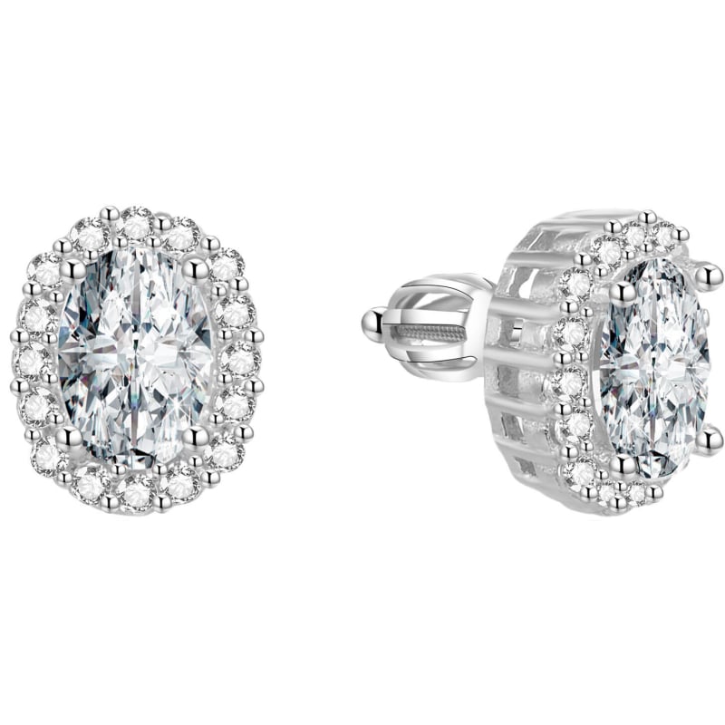 Třpytivé stříbrné náušnice AGUP1501S Beneto