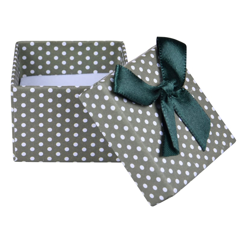 Zelená puntíkatá krabička na náušnice nebo prsten KK-3/A19 Jk Box Zelená puntíkatá krabička na náušnice nebo prsten KK-3/A19 Jk Box