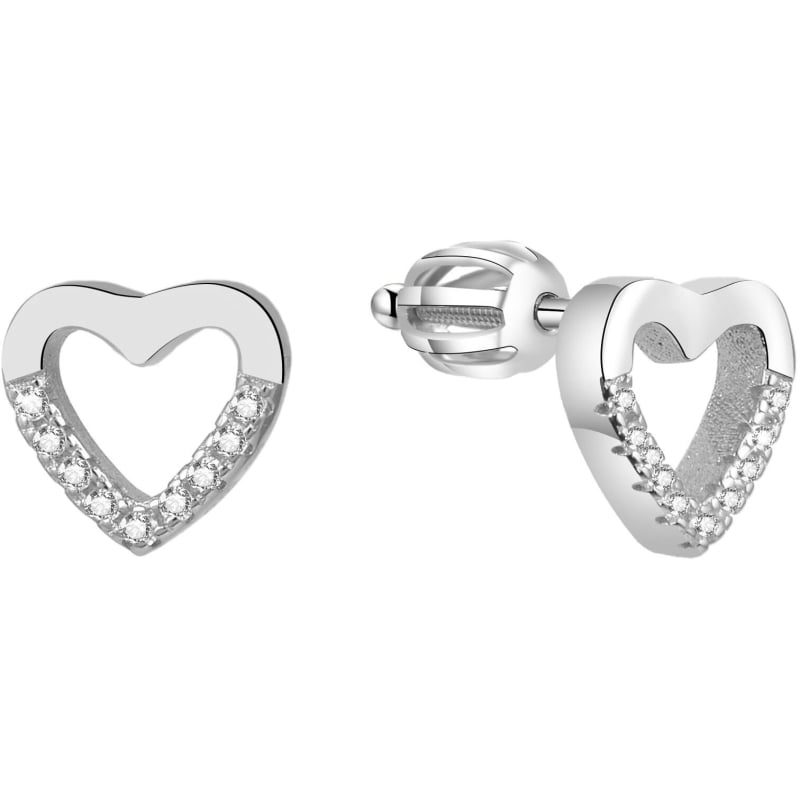 Stříbrné srdíčkové náušnice AGUP1504S Beneto