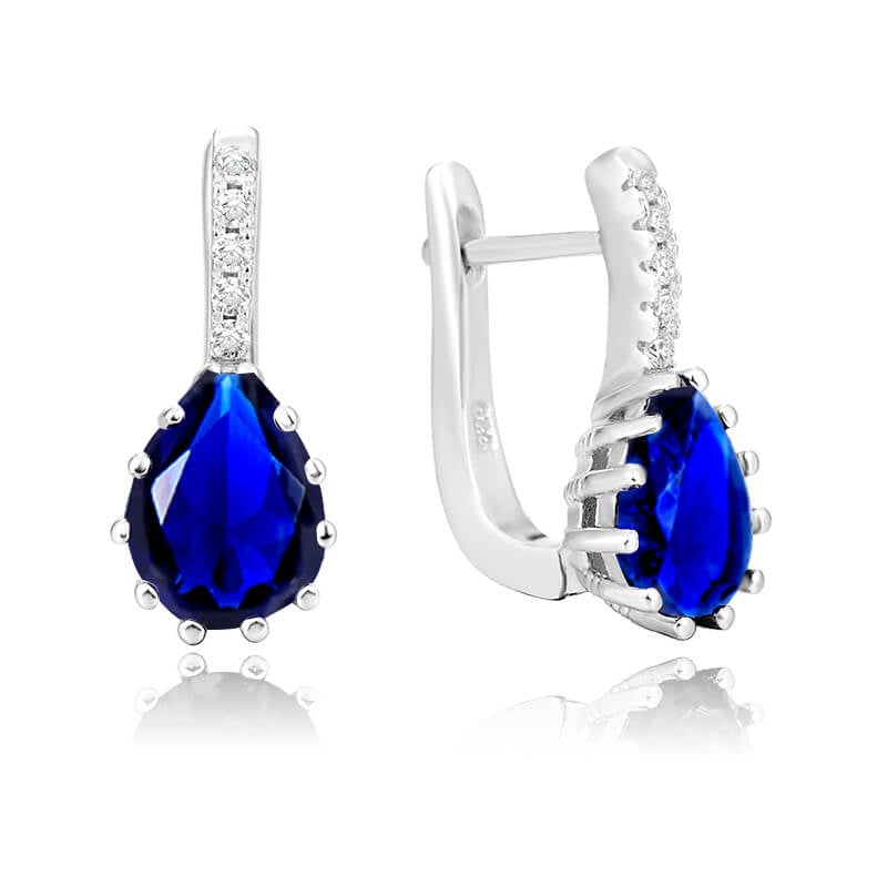 Stříbrné náušnice s modrým krystalem AGU1197 Beneto Stříbrné náušnice s modrým krystalem AGU1197 Beneto