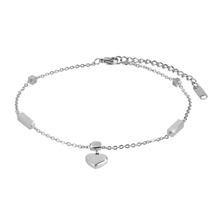 Ocelový řetízek na nohu se srdíčkem Troli