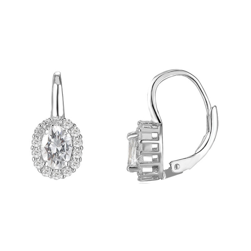 Stříbrné náušnice s čirými krystaly AGUC1166 Beneto Stříbrné náušnice s čirými krystaly AGUC1166 Beneto