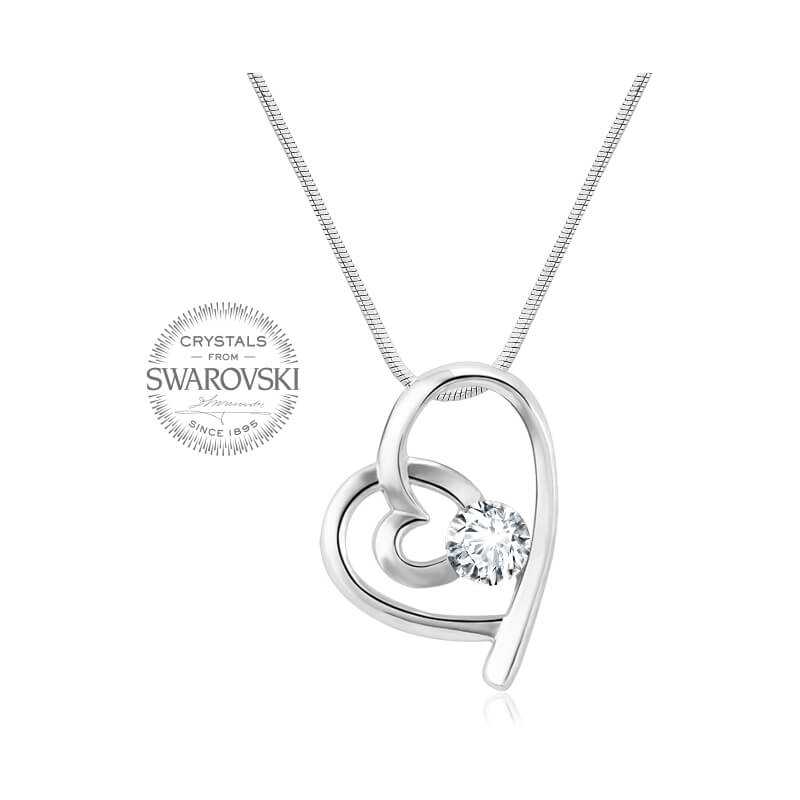 Romantický náhrdelník Srdíčko s čirým krystalem Levien Romantický náhrdelník Srdíčko s čirým krystalem Levien