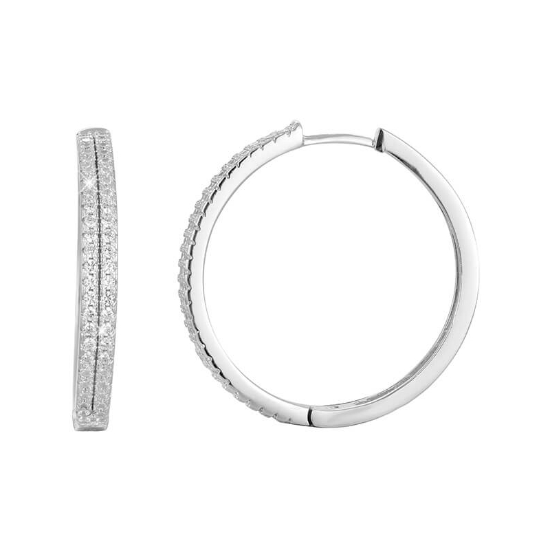 Kruhové stříbrné náušnice AGU1153 Beneto