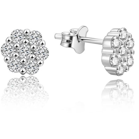 Stříbrné náušnice kytičky AGUP1189 Beneto