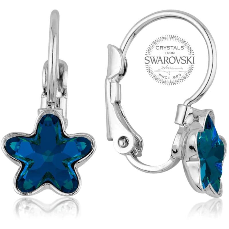 Dívčí náušnice s modrým krystalem STARBLOOM Levien