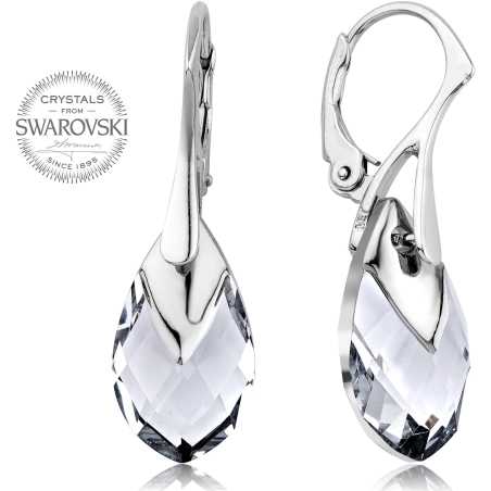 Třpytivé náušnice s čirými krystaly Pear Metcap Levien