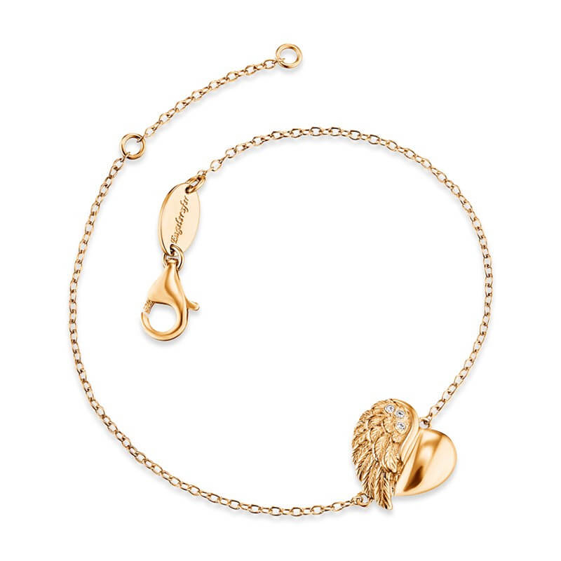 Pozlacený stříbrný náramek Srdce s andělským křídlem a zirkony ERB-LILHW-G Engelsrufer Pozlacený stříbrný náramek Srdce s andělským křídlem a zirkony ERB-LILHW-G Engelsrufer