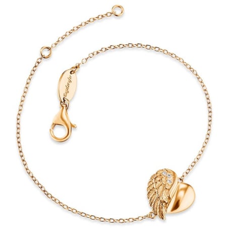Pozlacený stříbrný náramek Srdce s andělským křídlem a zirkony ERB-LILHW-G Engelsrufer