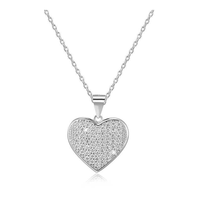 Stříbrný náhrdelník se srdíčkem AGS122/48 (řetízek, přívěsek) Beneto Stříbrný náhrdelník se srdíčkem AGS122/48 (řetízek, přívěsek) Beneto