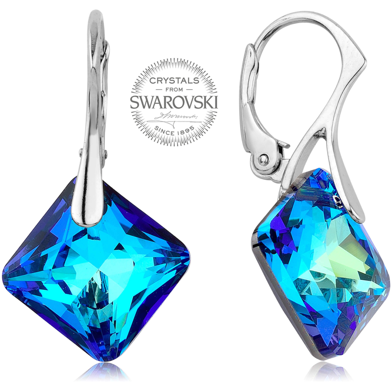 Třpytivé náušnice s modrými krystaly Princess Levien