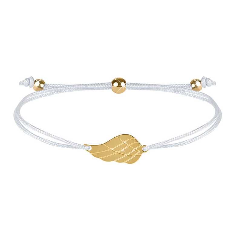 Šňůrkový náramek s andělským křídlem bílá/zlatá Troli Šňůrkový náramek s andělským křídlem bílá/zlatá Troli