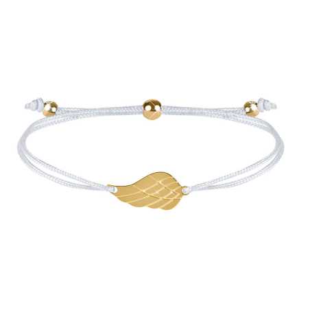 Šňůrkový náramek s andělským křídlem bílá/zlatá Troli