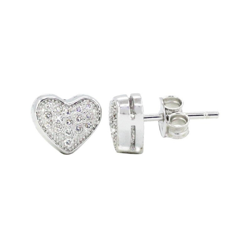 Stříbrné náušnice Srdíčka AGUP1194 Beneto