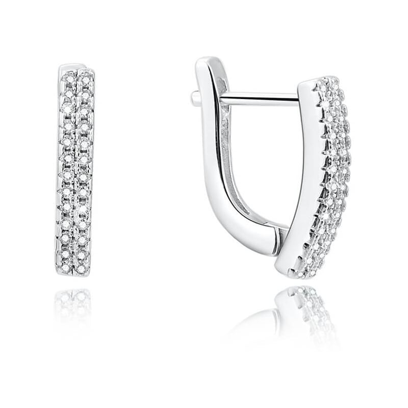 Stříbrné náušnice s čirými krystaly AGU1163 Beneto