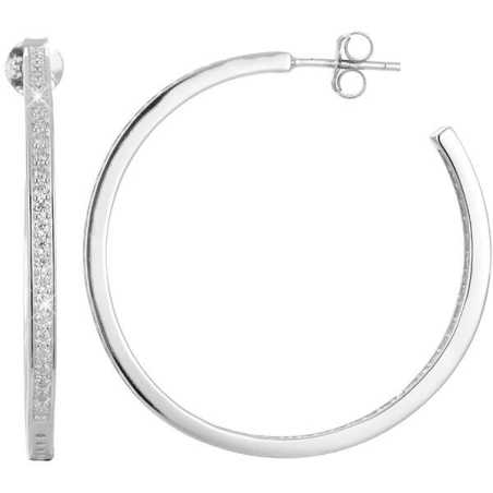 Stříbrné náušnice kruhy s krystaly AGUP1179 Beneto