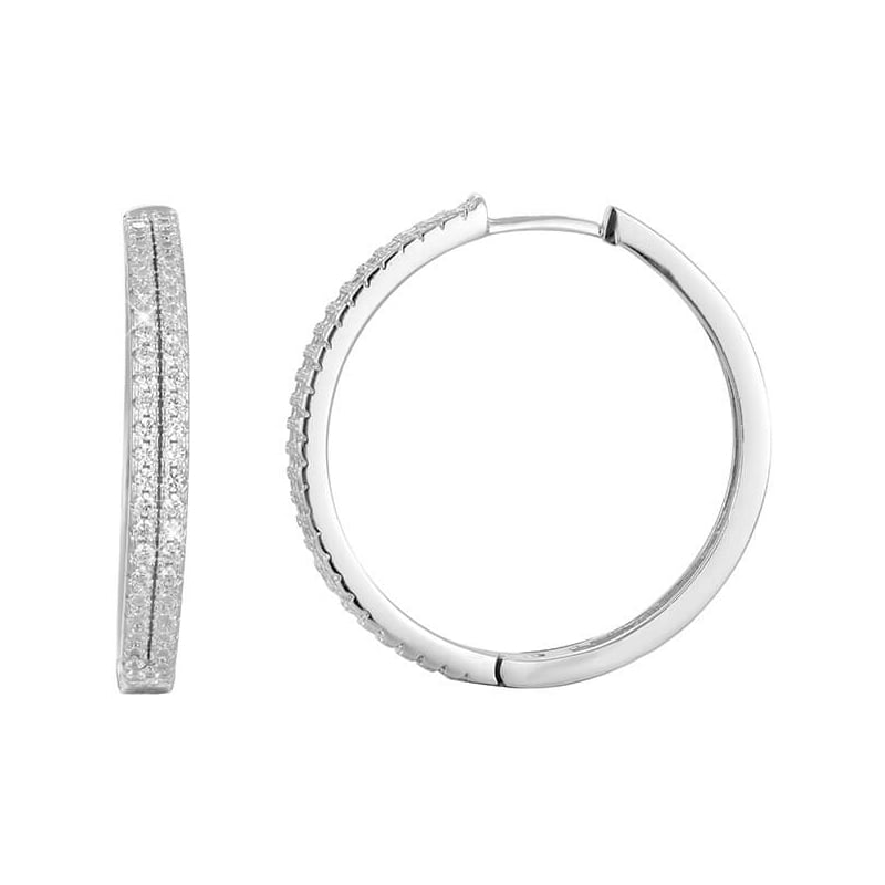 Stříbrné náušnice kruhy s krystaly AGU1155 Beneto Stříbrné náušnice kruhy s krystaly AGU1155 Beneto