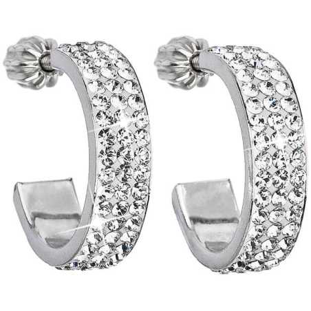 Stříbrné náušnice půlkruhy 31119.1 krystal Evolution Group